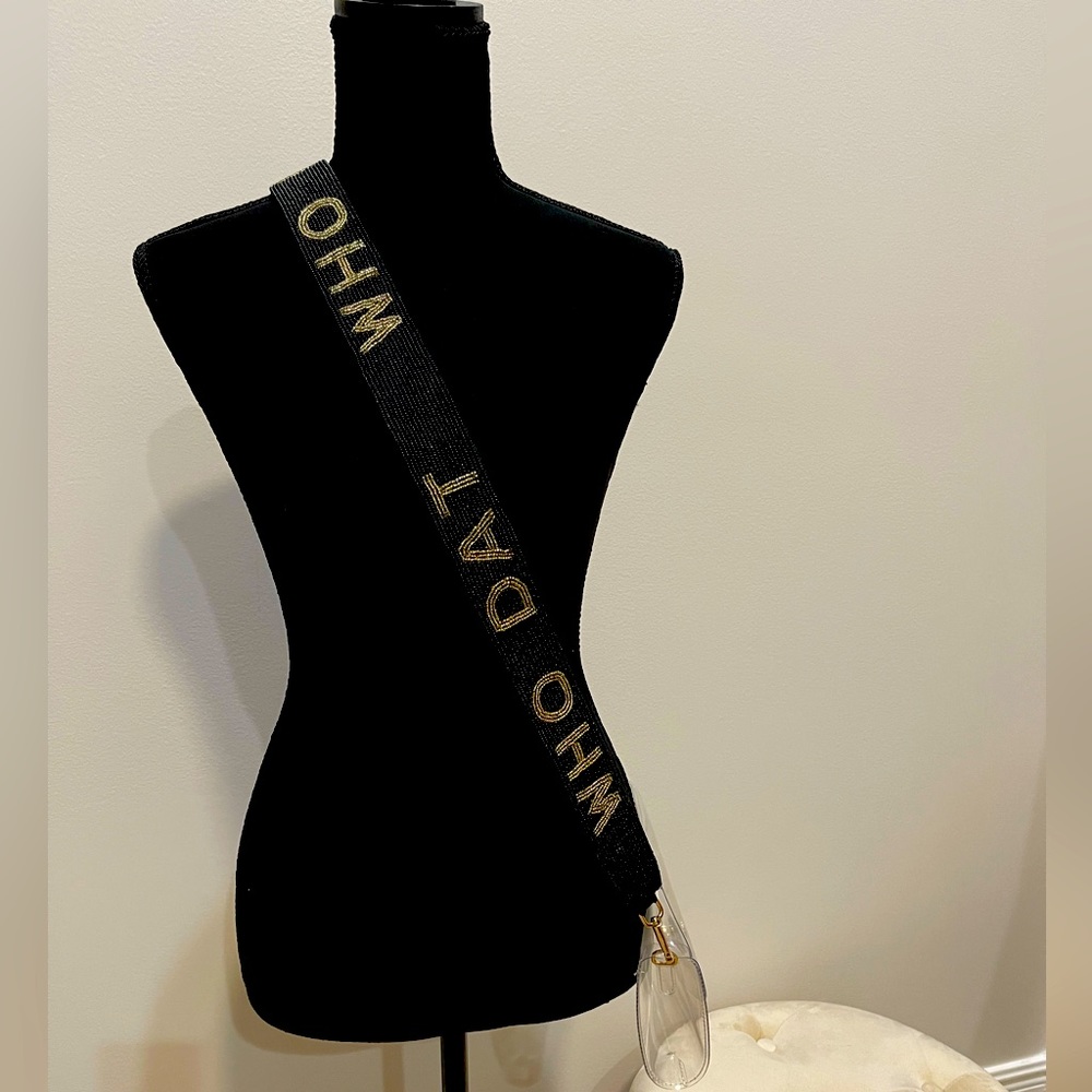 44” “Who Dat” New Orleans Saints seed bead crossbody purse strap only